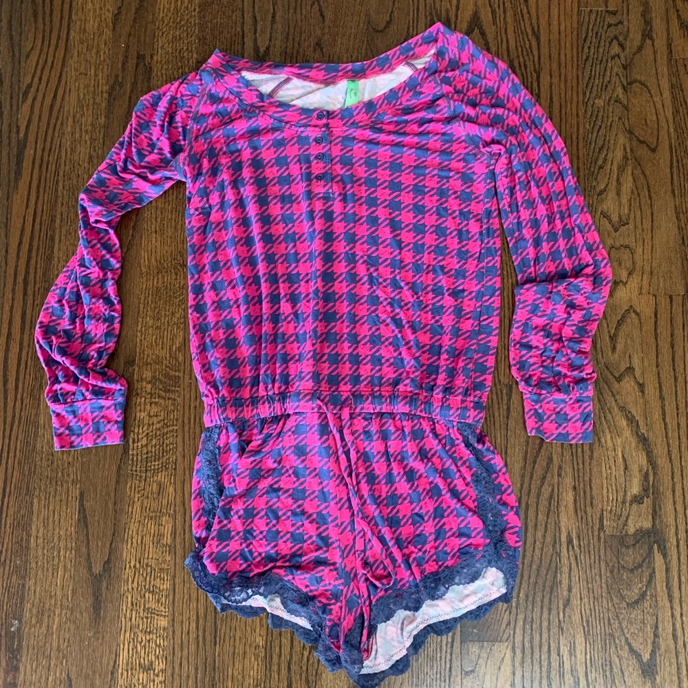New Honeydew Intimates Pyjama Long Sleeve Shorts Romper Size Small